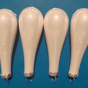 Set of 12 Christmas Tree Glass Teardrop Ornaments